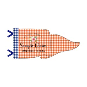 Pennant Machine Applique Embroidery Design: Bundle Zig Zag & Bean Stitch Applique (Digital Download)