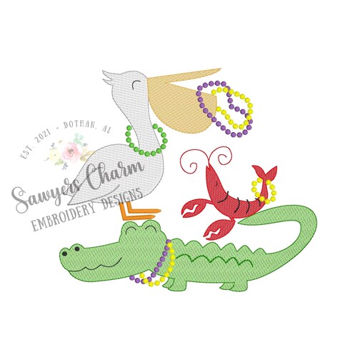 pelican mardi gras beads