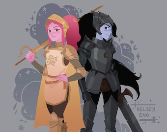 Bubblegum x Marceline Knights Art Print