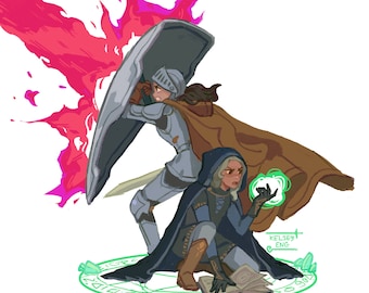Dnd Mage and Knight Print