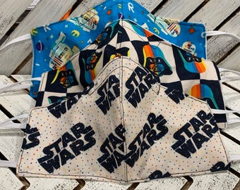 Mens Ladies Child Star Wars face mask with nose wire | wire nose mask | washable | reusable | Allergy dust mask | 100% cotton