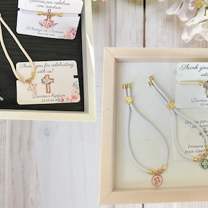 Pulseras de recuerdo de bautizo con etiqueta, pulsera ajustable, recuerdos, pulseras Bautizo, Primera Comunión, quinceañera, Recuerdos de boda