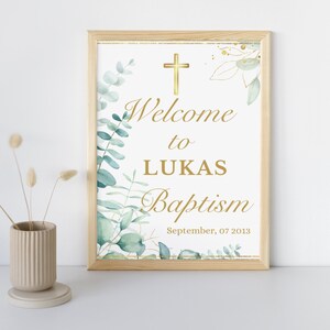 Baptism Decorations, Letrero para bautizo, Baptism Welcome Sign, First Holy communion Printable, Baptism Decorations Banner, Printable Sign