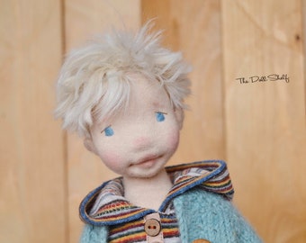 Art doll boy CUSTOM - PERSONALIZED; Organic cotton and wool doll/ Handmade ooak fabric doll for collectors/ Waldorf inspired/ textile art