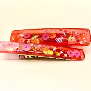Pinkie Beach 2 pc Resin Hairclip Set