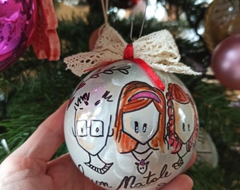 Christmas ball size 10 cm with cartoon character studied on your characteristics