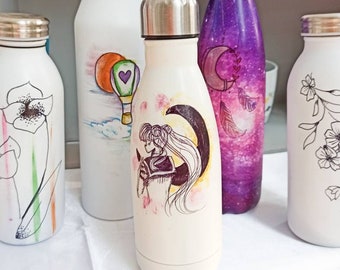 Hand-painted water bottles ready for delivery, personalized water bottles