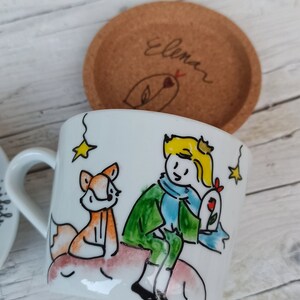 Bomboniera a tazza da cappuccio con sotto piatto in sughero, bomboniera per battesimo, comunione, cresima e matrimonio. Personalizzata. immagine 4