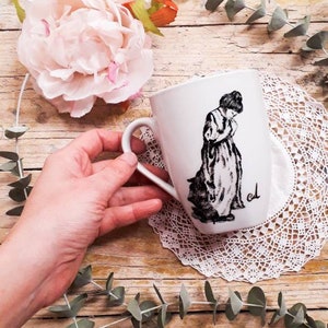 gepersonaliseerde mok, koffieliefhebbers, theeliefhebbers, grote kop, handgeschilderde keramiek, gepersonaliseerd cadeau, keramische mok