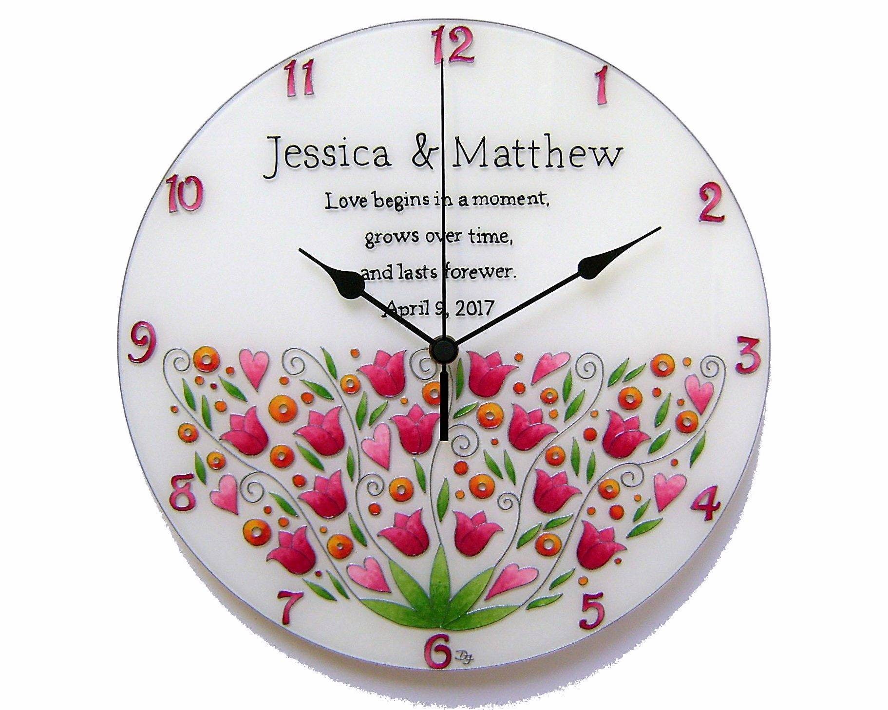 Mariage personnalisé cadeau horloge Horloge Fleurie Etsy