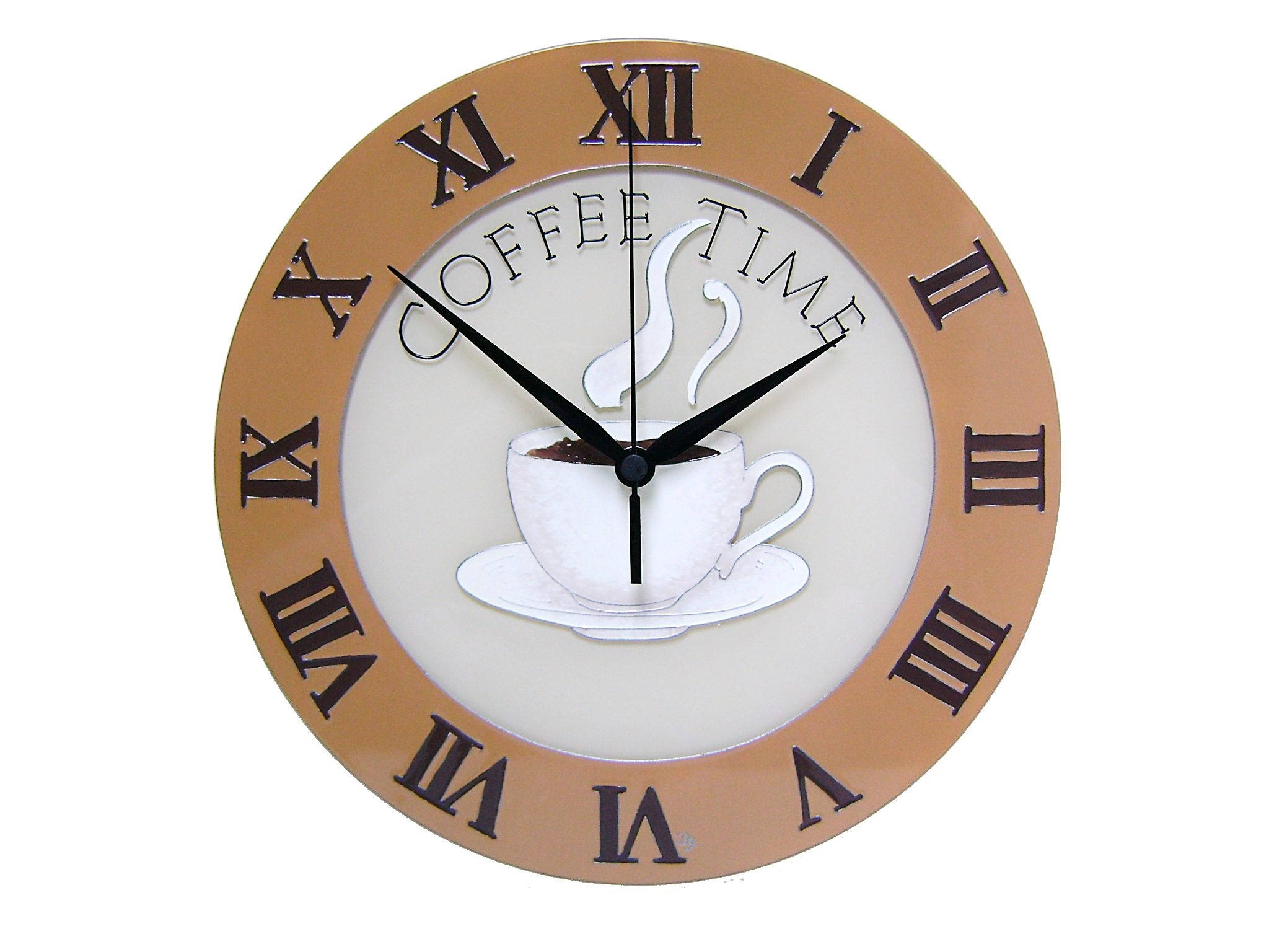 Coffee Wall Clock Coffee Brown Kitchen Clok Coffee Lovers Gift Etsy