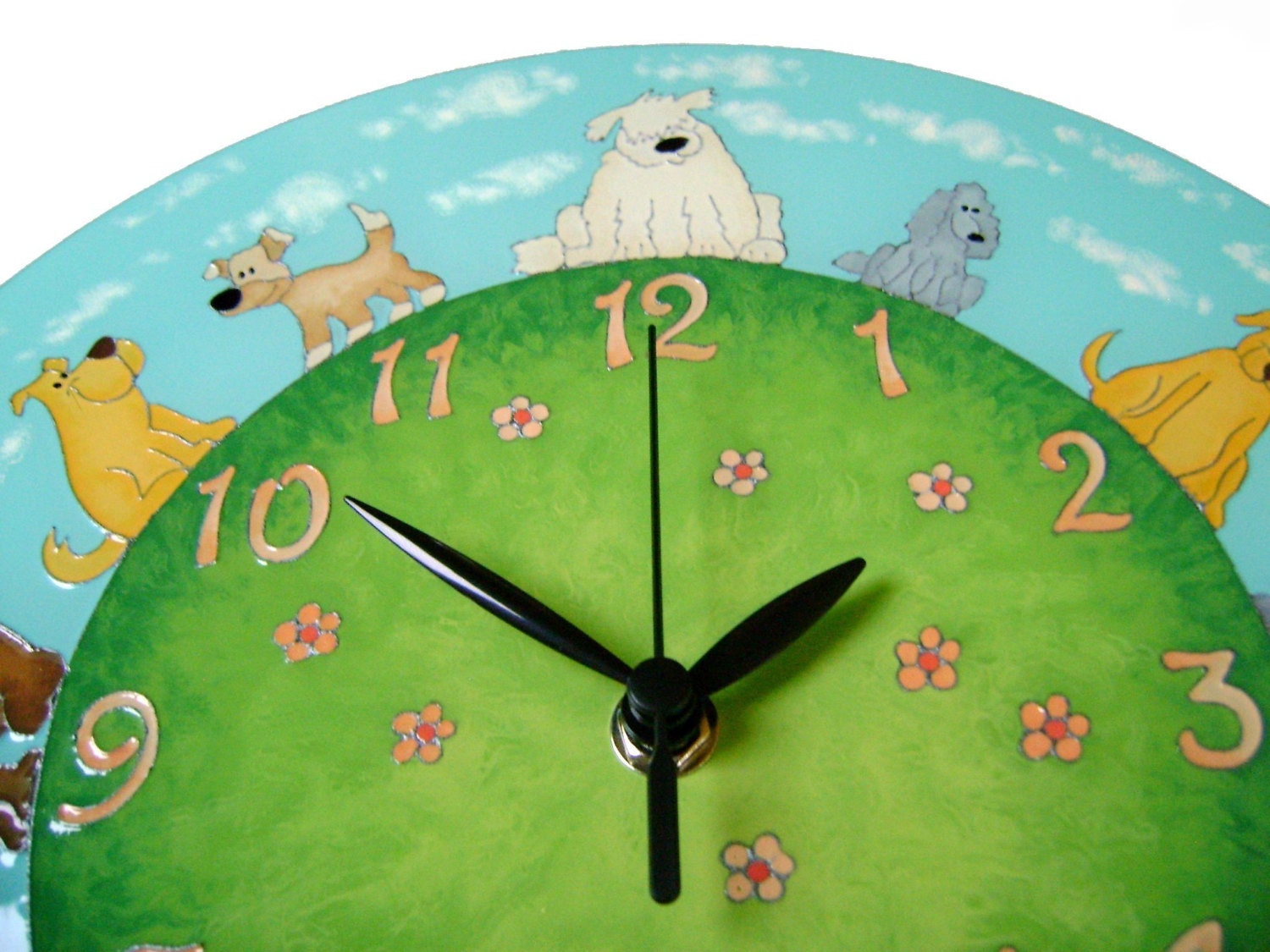 Dog Wall Clock Puppies Clock Dog Owner Funny Gift Dog Lover Etsy