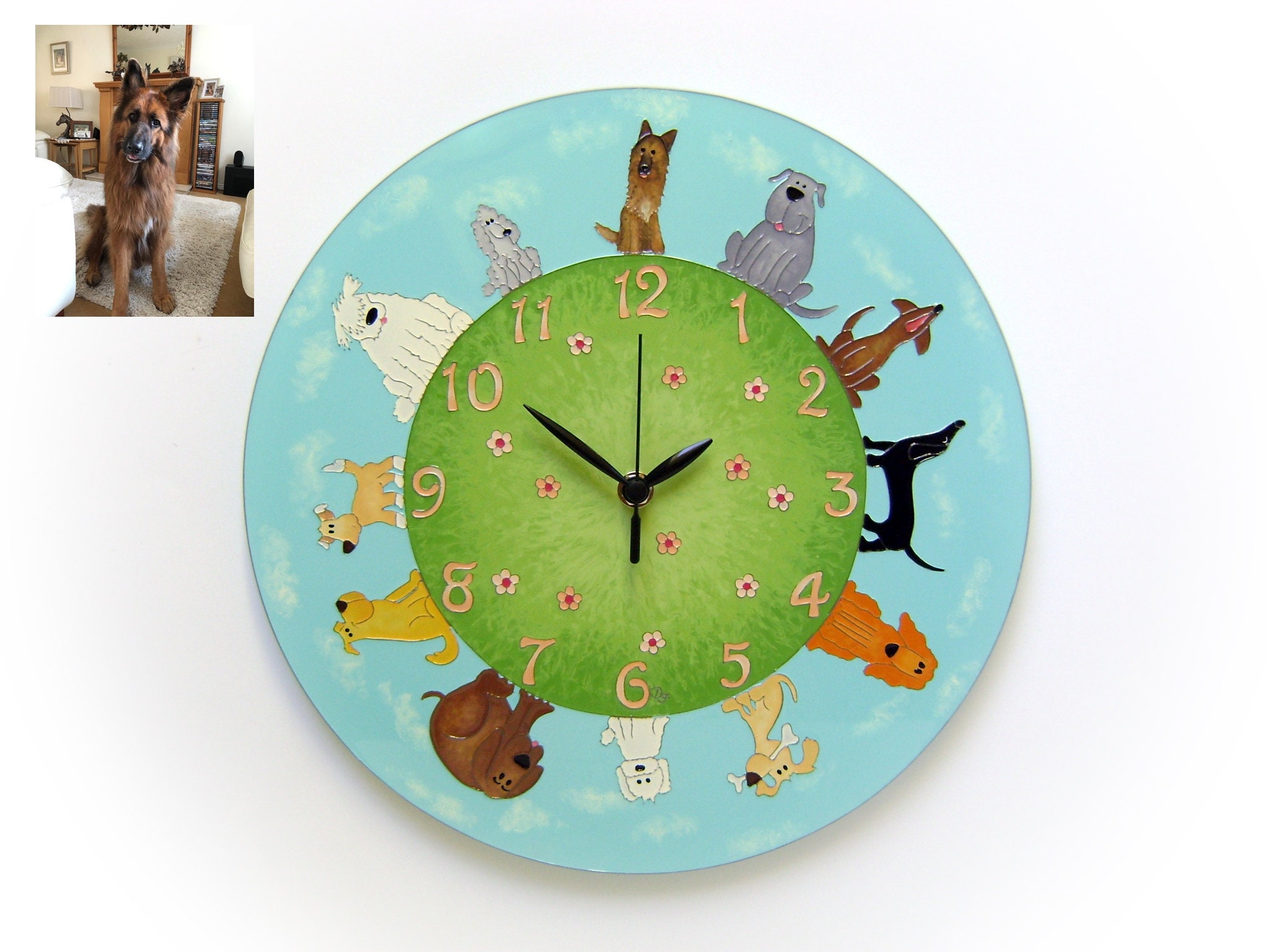 Dog Wall Clock Puppies Clock Dog Owner Funny Gift Dog Lover Etsy