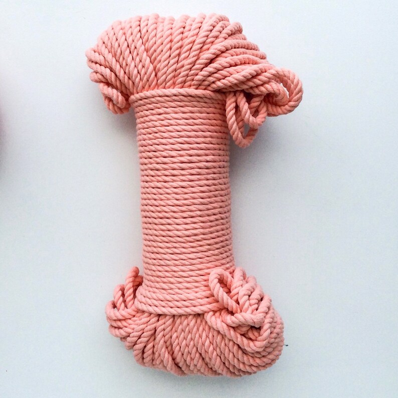 Light Apricot* macrame cord 60 meters long pink rope 5mm thick