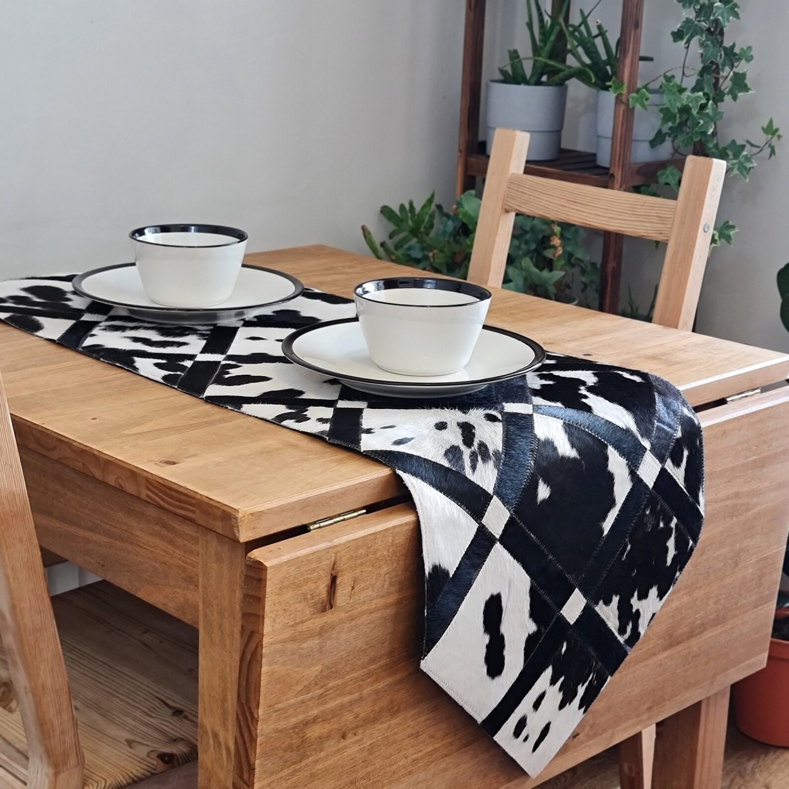 COWHIDE TABLE RUNNER Leather Table Runner Handmade Etsy UK