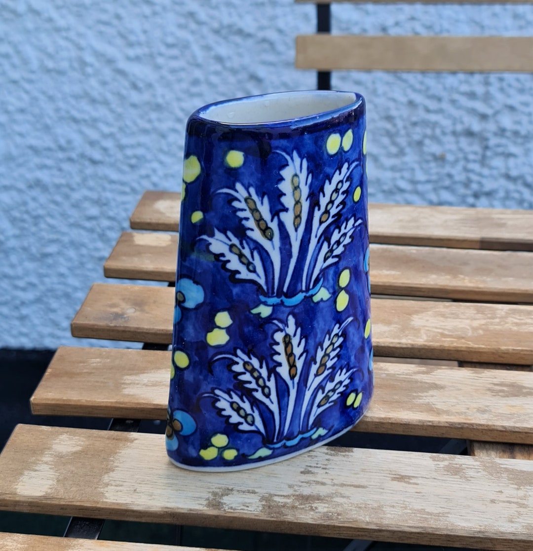 Handmade Blue Pottery Flower Vase, Hand-painted Ceramic Vase - Etsy