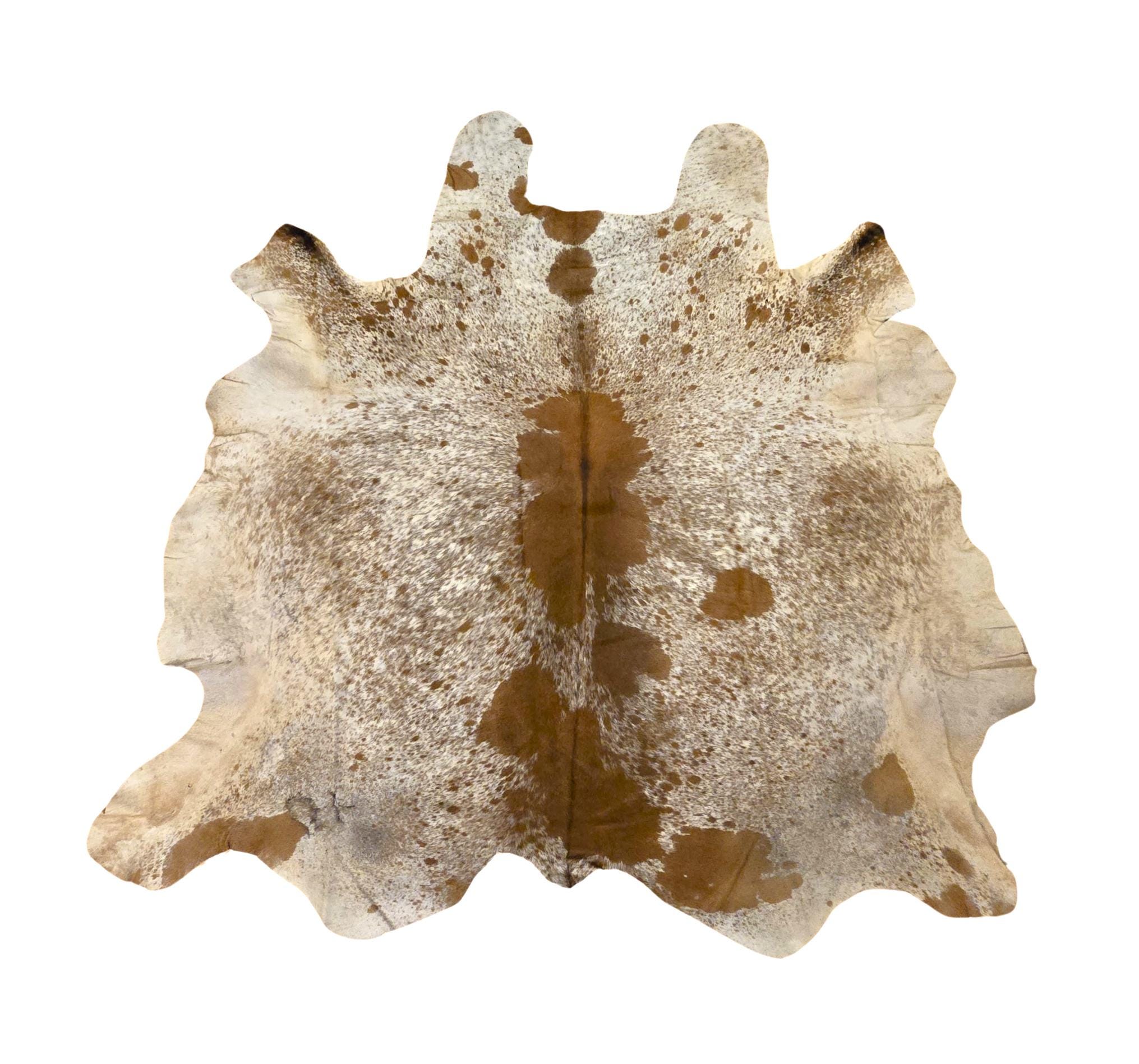 Natural Brown Off-white Cowhide Rug, Real Hair-on Hide, Rustic ...