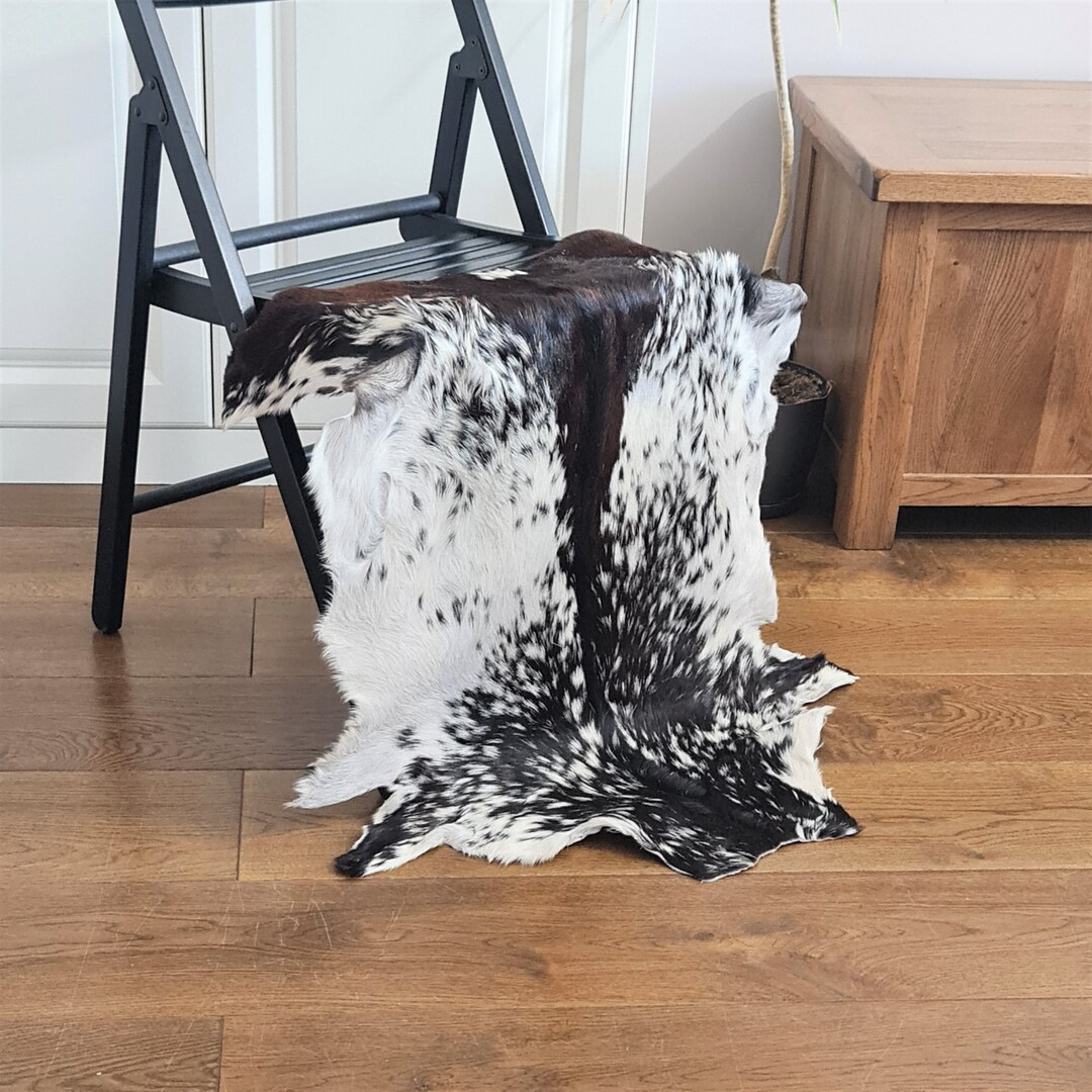 GOAT HIDE RUG Goat Rug, Genuine Goat Skin Rug, Leather Rug Decor, White