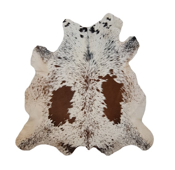 Animal skin area rug Genuine handmade Exotic Cow hiderug Brown & White 