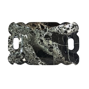 Handmade Black Marble Tray | Rectangular Onyx Stone, Jewelry Display