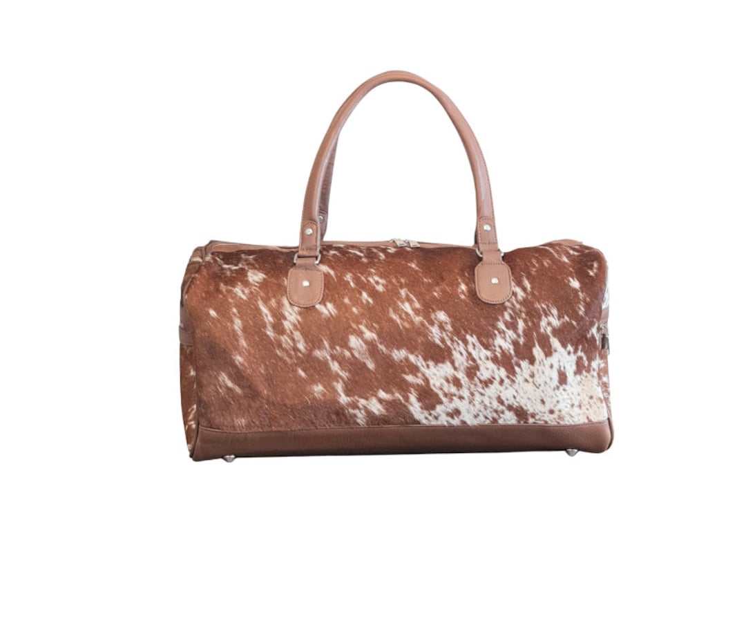 Cowhide Leather Duffle Bag, Holdall Men's Leather, Weekend, Travel, Gym