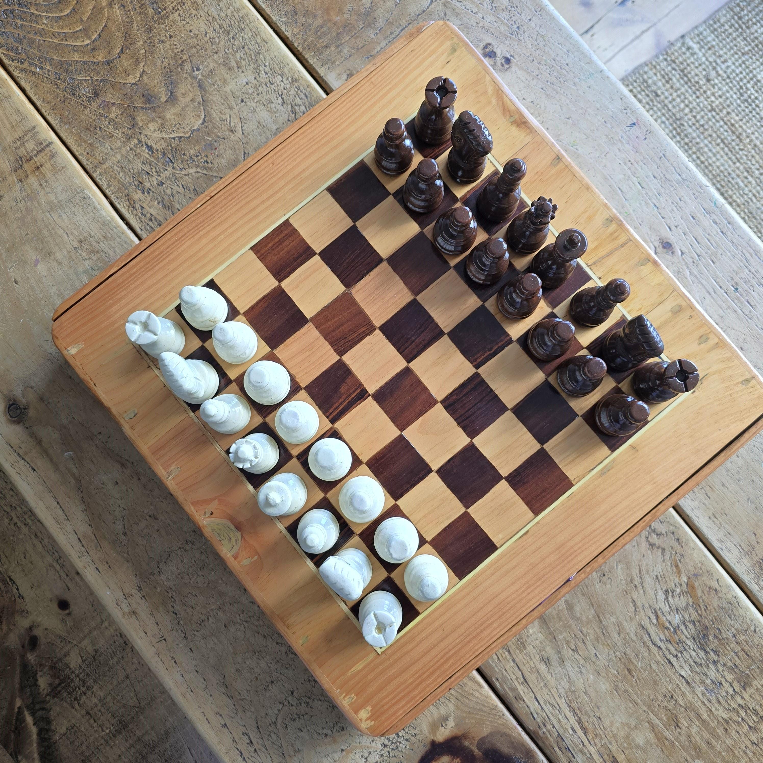 Rustic Chess Pieces Handmade Rosewood Chess Set, Rustic Carved Wood - Etsy