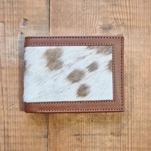 CARTERA DE CUERO DE VACA - Cartera de cuero delgada, Cartera plegable delgada, Cartera para hombre, Cartera hecha a mano, Regalo para novio, Regalo de aniversario para él