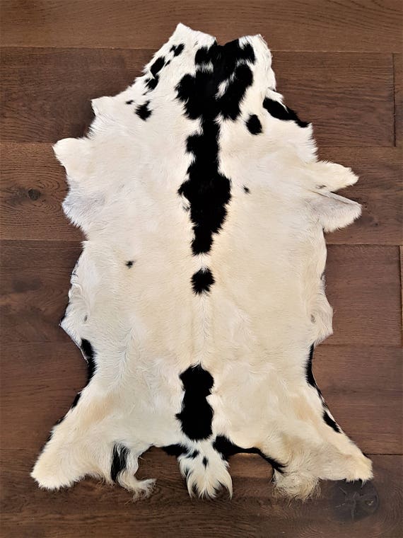 COWHIDE RARE /& UNIQUE ANIMAL SKIN SOFT HAIR-ON LEATHER RUG GOAT HIDE