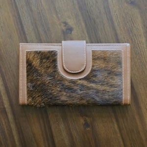 Cartera de damas / cosida a mano /bolso de cuero genuino de cuero de vaca /hecho a mano, regalo para ella