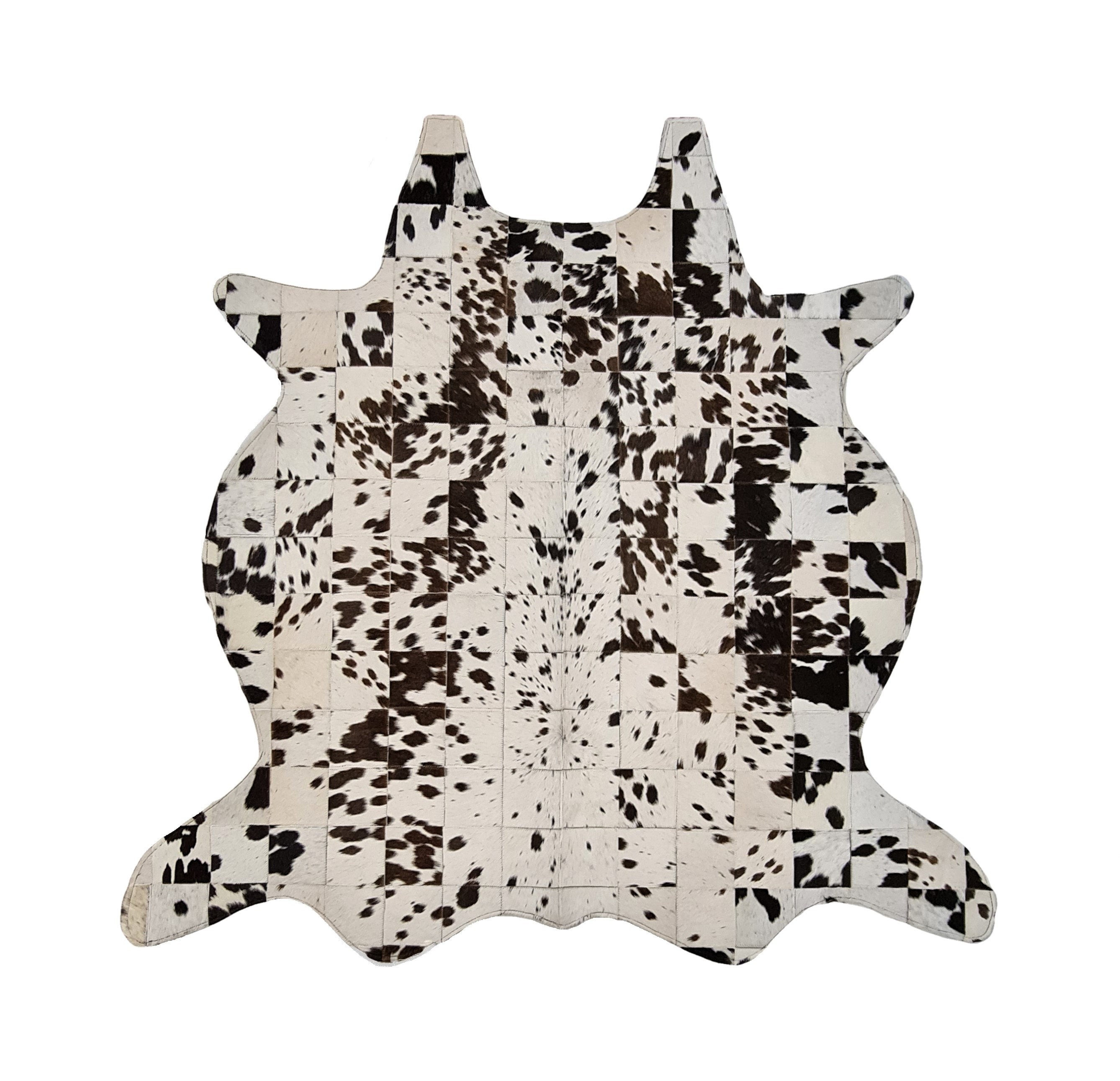 PATCHWORK COWHIDE RUG Hairon Fur Leather Rug Round Cowhide Etsy UK