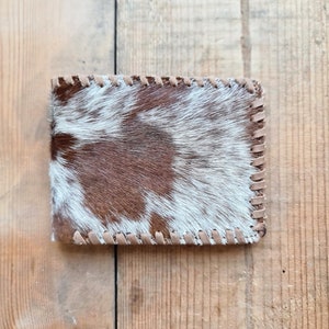 CARTERA DE CUERO DE VACA - Cartera de cuero delgada, Cartera plegable delgada, Cartera para hombre, Cartera hecha a mano, Regalo para novio, Regalo de aniversario para él