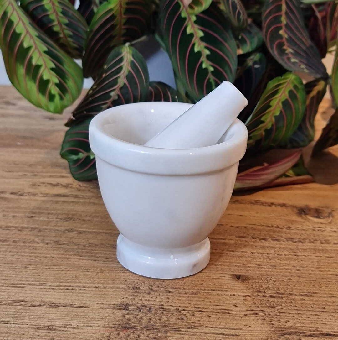 Handmade Pestle and Mortars, Solid Marble, Cook Like a Chef, Natural