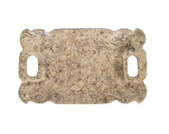Handgemaakt beige marmeren dienblad: rechthoekige onyx-steen trinketschaal