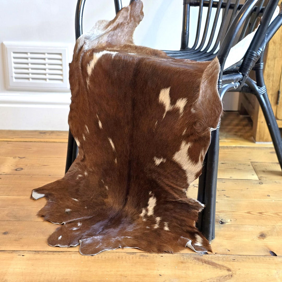 GOAT HIDE RUG Goat Rug, Genuine Goat Skin Rug, Leather Rug Decor, Brown ...