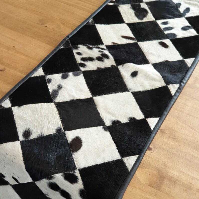 Cowhide table runner / Genuine Leather table runner / Table Etsy