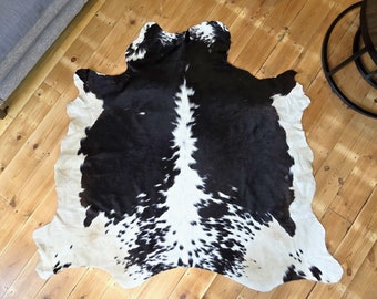 Tapis en peau de vache de race exotique, Fait main, Peau de vache, Peau d'animal, Tapis en cuir véritable, Peau de vache