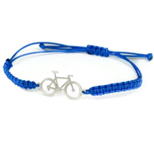 Silver mountain bike cycling bracelet. Cycling jewelry by outdoorjewels.com. Bicycle bracelet. image 1