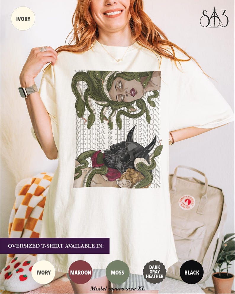 The Demon and Medusa, Dramione Shirt Sweater Crewneck Sweatshirt, Subtle Fanfic Lovers Merch, Bookish Fanfiction Gift, Secrets and Masks Ivory