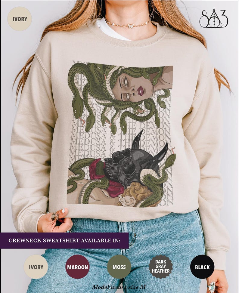 The Demon and Medusa, Dramione Shirt Sweater Crewneck Sweatshirt, Subtle Fanfic Lovers Merch, Bookish Fanfiction Gift, Secrets and Masks imagem 9