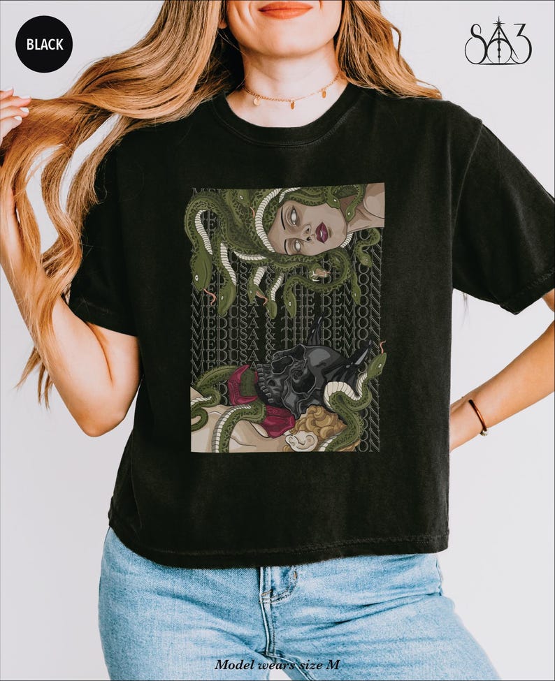 The Demon and Medusa, Dramione Shirt Sweater Crewneck Sweatshirt, Subtle Fanfic Lovers Merch, Bookish Fanfiction Gift, Secrets and Masks Black