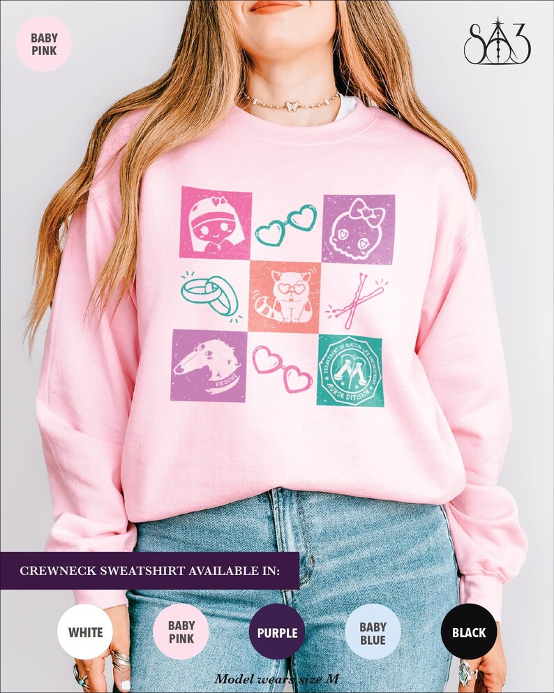 DMATMOOBIL Checkers, Dramione Shirt Sweater Crewneck Sweatshirt Pullover, Subtle Fanfic Lovers Merch, Fanfiction Gift, Funny Crookshanks Baby Pink