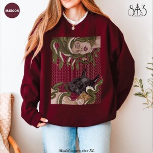The Demon and Medusa, Dramione Shirt Sweater Crewneck Sweatshirt, Subtle Fanfic Lovers Merch, Bookish Fanfiction Gift, Secrets and Masks Maroon