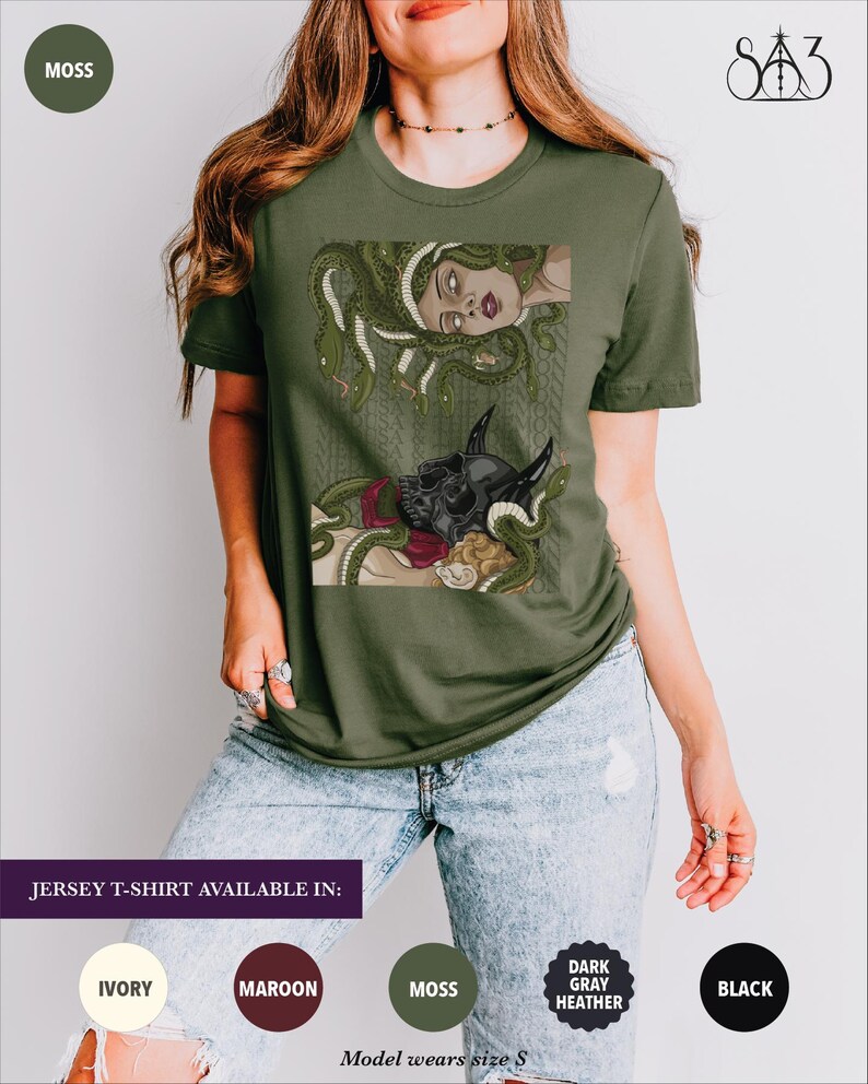 The Demon and Medusa, Dramione Shirt Sweater Crewneck Sweatshirt, Subtle Fanfic Lovers Merch, Bookish Fanfiction Gift, Secrets and Masks Moss