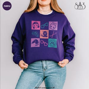 DMATMOOBIL Checkers, Dramione Shirt Sweater Crewneck Sweatshirt Pullover, Subtle Fanfic Lovers Merch, Fanfiction Gift, Funny Crookshanks Purple