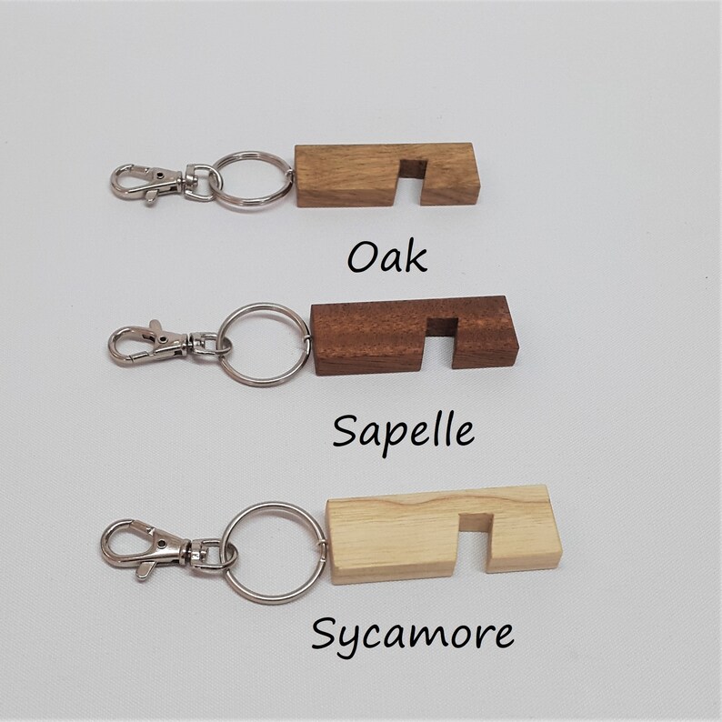Handmade Wooden Smartphone Stand Keyring Etsy UK