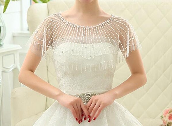 Bridal crystal and pearl beaded Bolero 