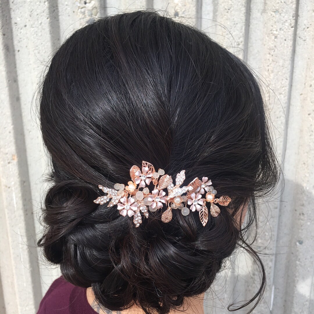 ROSE GOLD Bridal Jewelry Hair Accessory for Bride Hair Jewelry Wedding