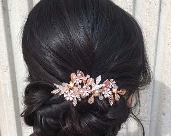 ROSE GOLD  bridal Jewelry hair accessory for Bride hair Jewelry Wedding hair accessory for Bridesmaids wedding jewelry rose gold accessory