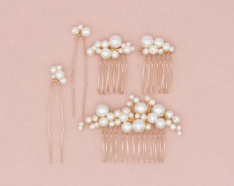 Pearl Wedding Hair Accessory Bridal Hair Pins Pearl Bridal Hair Accessory Wedding Hair Jewelry Set Pearl Jewelry Set For Bride Wedding Piece