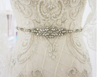 Bridal Sash Belt Antique Pearl And Crystal Wedding Sash Belt Sash belt Wedding dress  Bridal belt Bridal Sash belt for wedding